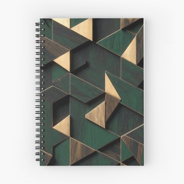 Item preview, 3D Embossed Green Gold Geometric Triangle Pattern designed and sold by IntelliMindDesigns.