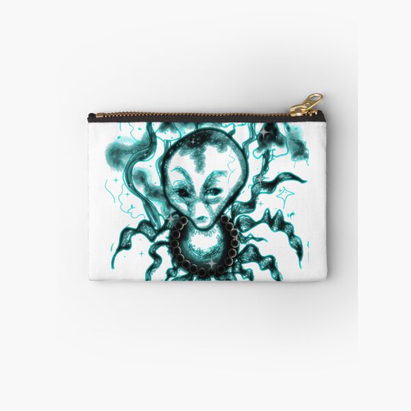 Item preview, Neon Turquoise Alien Lineart - Cyber Trippy Edition designed and sold by Ideniquo.
