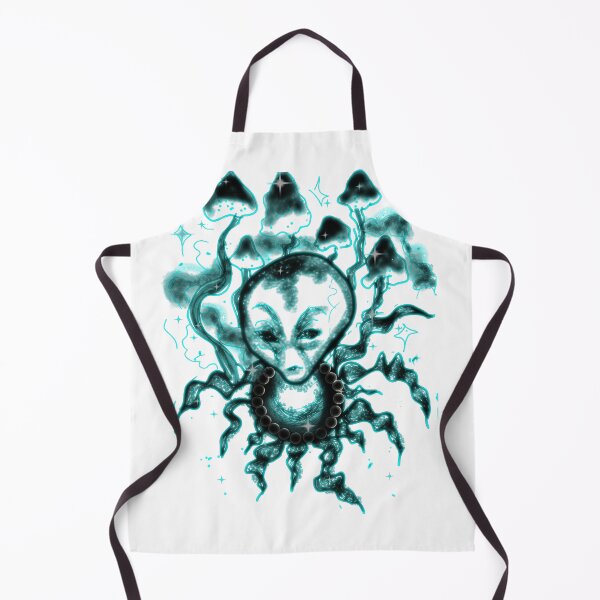 Item preview, Neon Turquoise Alien Lineart - Cyber Trippy Edition designed and sold by Ideniquo.