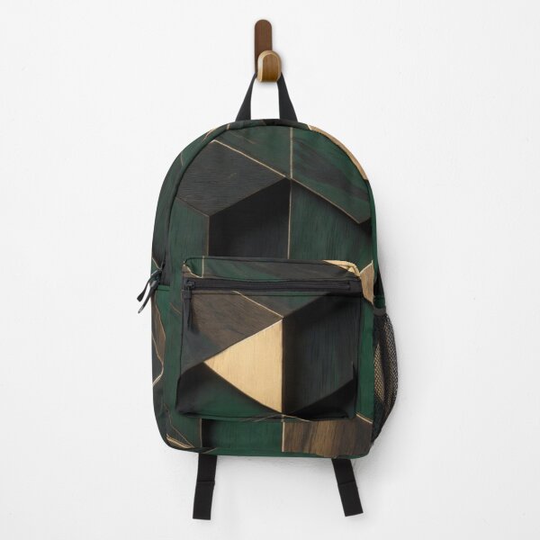 Item preview, 3D Embossed Green Gold Geometric Triangle Pattern designed and sold by IntelliMindDesigns.