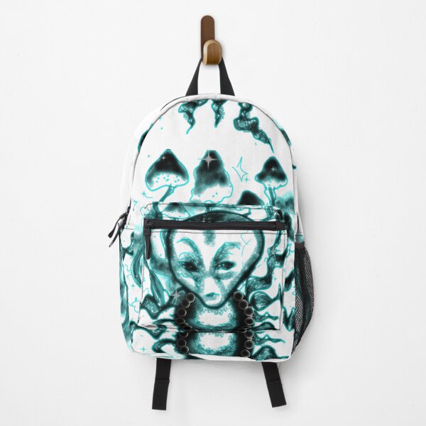 Item preview, Neon Turquoise Alien Lineart - Cyber Trippy Edition designed and sold by Ideniquo.