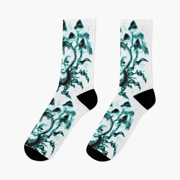 Item preview, Neon Turquoise Alien Lineart - Cyber Trippy Edition designed and sold by Ideniquo.