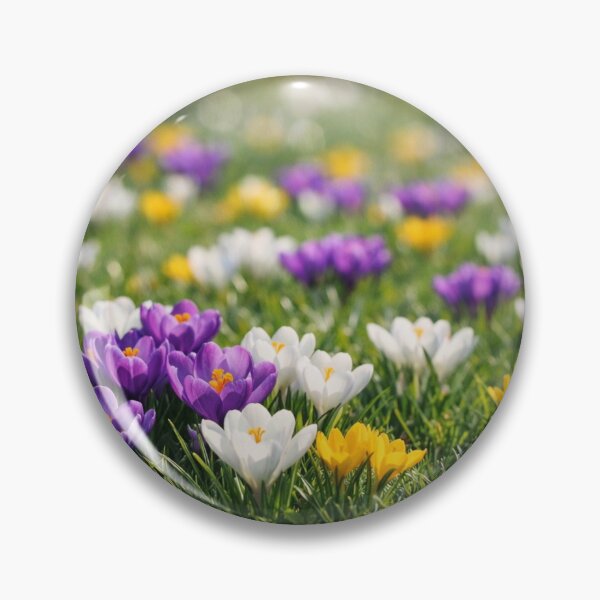Item preview, pring Awakening | Colorful Crocus Field Wall Art designed and sold by WitchyBotanicaArt.
