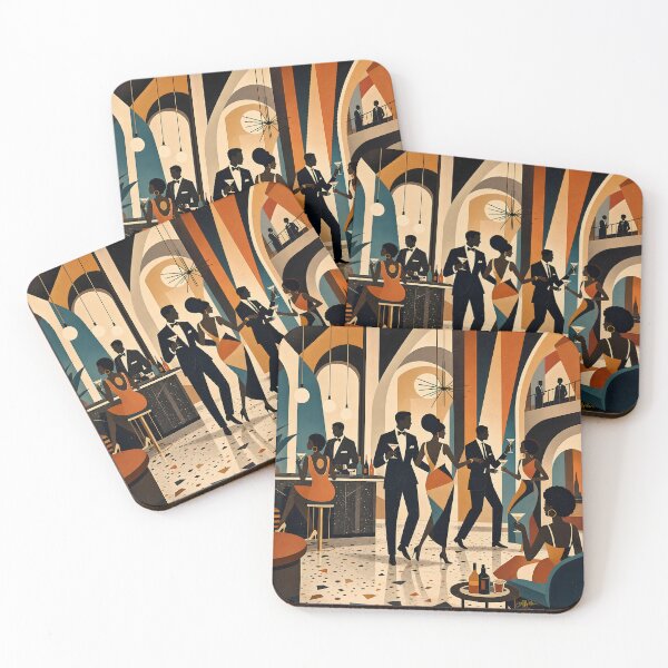 Item preview, Mid Century Modern Art Martinis At The Night Club designed and sold by Lee Hiller Designs.
