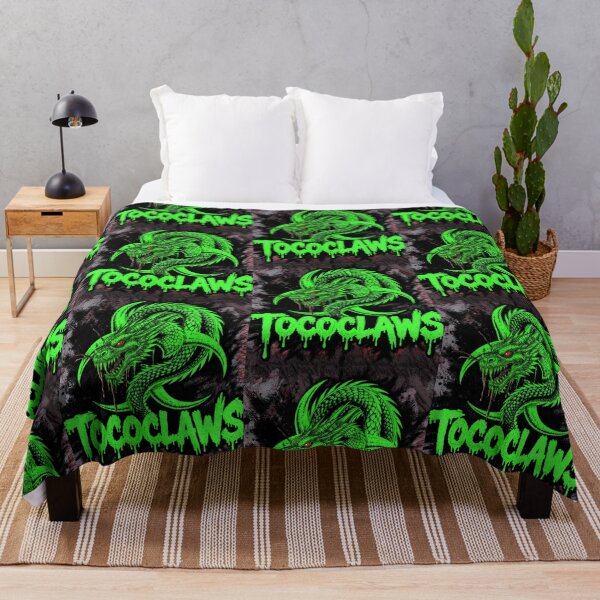 Item preview, TOCOCLAWS Bio-Outbreak: Neon Green Toxic Dragon Throw Pillow designed and sold by TOCOCLAWS.