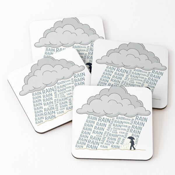 Item preview, Rainy Thoughts – Minimalist Typography Weather Art designed and sold by lungpleecha.