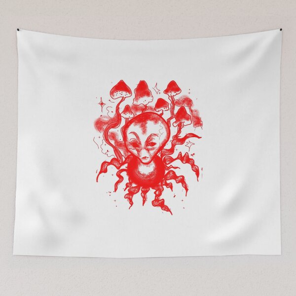 Item preview, Red Line Underworld Alien - Dark Fantasy Art designed and sold by Ideniquo.