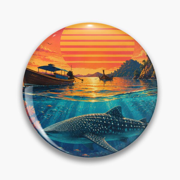 Item preview, Richelieu Rock Thailand Retro Sunset Travel Poster – Andaman Sea Coastal Artwork designed and sold by Spirit of Siam.