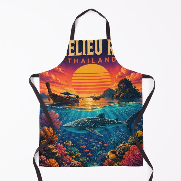 Item preview, Richelieu Rock Thailand Retro Sunset Travel Poster – Andaman Sea Coastal Artwork designed and sold by Spirit of Siam.