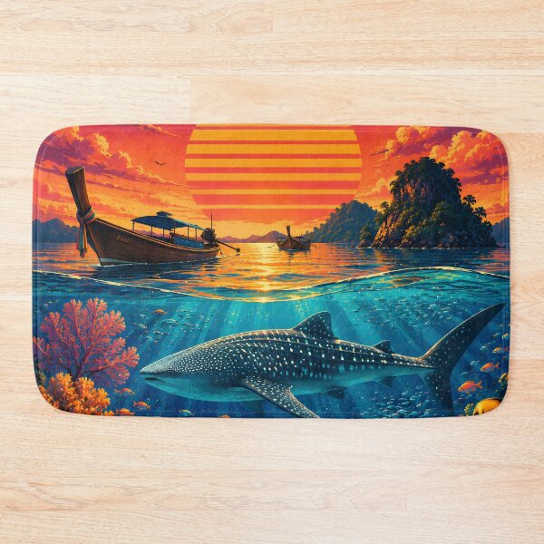 Item preview, Richelieu Rock Thailand Retro Sunset Travel Poster – Andaman Sea Coastal Artwork designed and sold by Spirit of Siam.