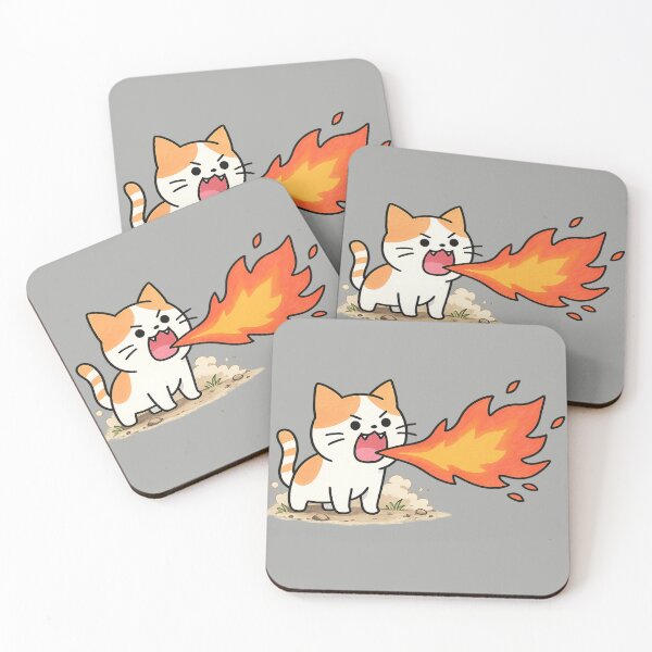 Item preview, Fire-Breathing Cat – Cute Chaos Cartoon Illustration designed and sold by lungpleecha.