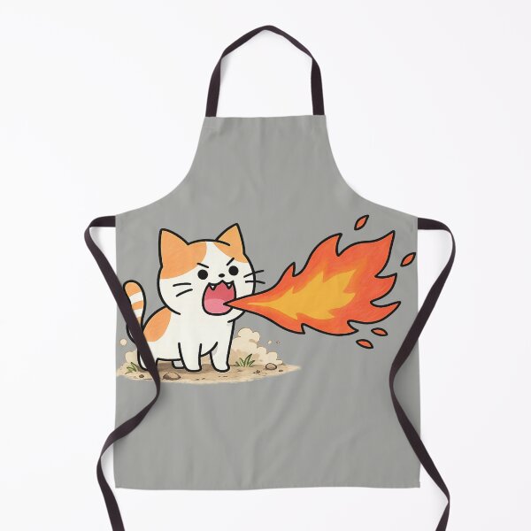 Item preview, Fire-Breathing Cat – Cute Chaos Cartoon Illustration designed and sold by lungpleecha.
