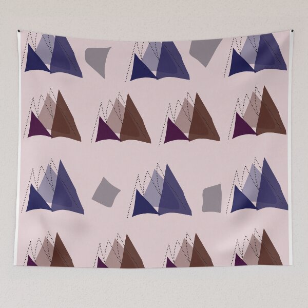 Item preview, Geometric Mountain Range Pattern – Boho Minimalist Wall Art designed and sold by  Boho Vibes Studio.