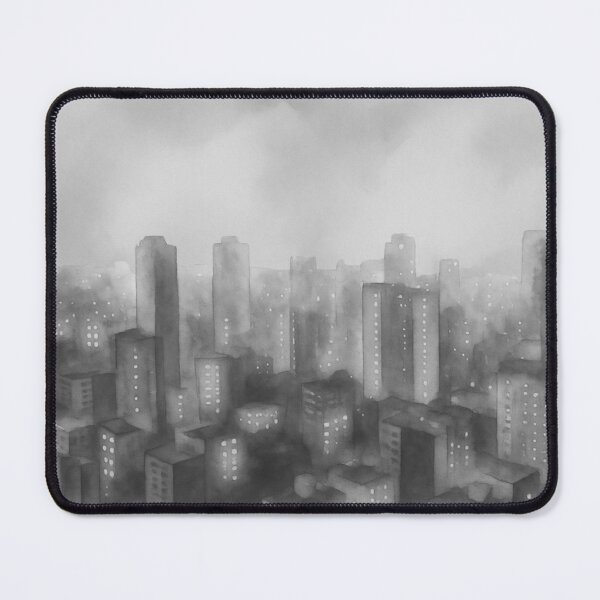 Item preview, Cityscape skyline black & white rustic watercolour  designed and sold by RJ Tees.