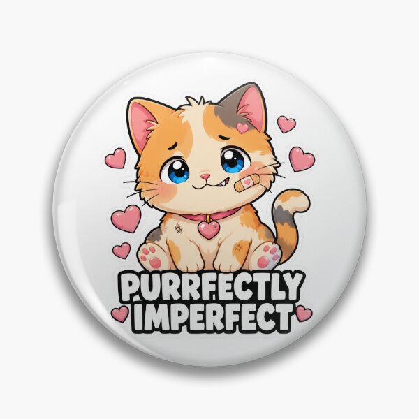Item preview, Purrfectly Imperfect Cute Kawaii Cat Meme Stickers designed and sold by MoodyMeows.