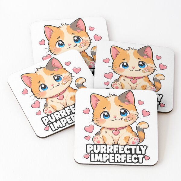 Item preview, Purrfectly Imperfect Cute Kawaii Cat Meme Stickers designed and sold by MoodyMeows.