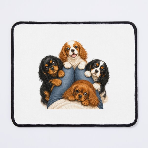 Item preview, Life Is Better With Cavaliers | Blenheim, Tricolor, Black and Tan & Ruby Cavalier King Charles Spaniels designed and sold by SakuraWaStyle.