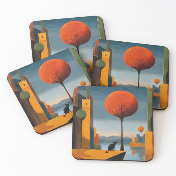 Item preview, black cat wall art, Lollypop trees designed and sold by ThingsCatsDo.