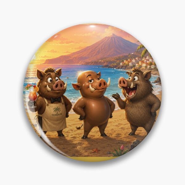 Item preview, Three Wild Boars in Tenerife - Friends Forever designed and sold by CanaryVibesArt.