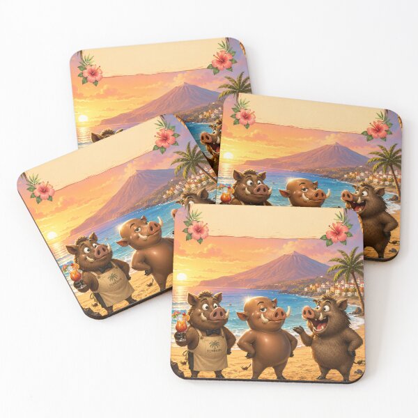 Item preview, Three Wild Boars in Tenerife - Friends Forever designed and sold by CanaryVibesArt.
