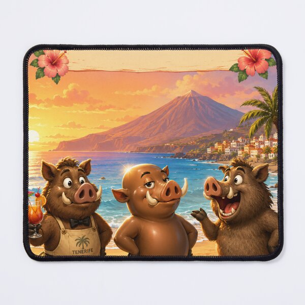 Item preview, Three Wild Boars in Tenerife - Friends Forever designed and sold by CanaryVibesArt.