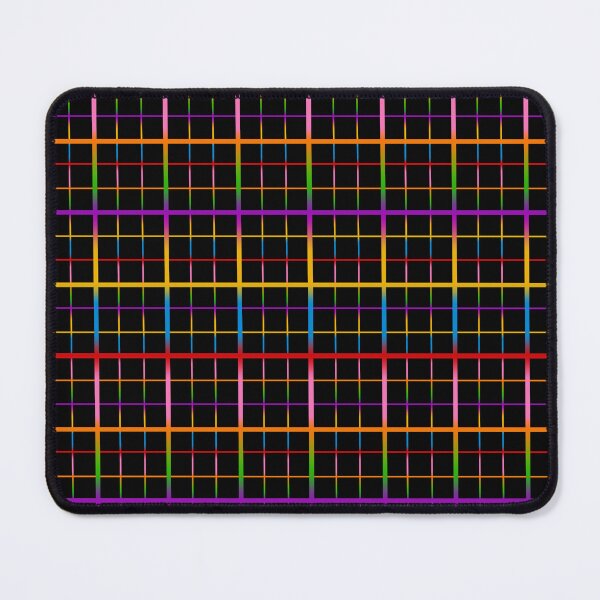Item preview,  Colorful Rainbow Windowpane Grid Check - Black  designed and sold by PatternTitan.