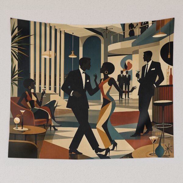 Item preview, Mid Century Modern Color Block Art  The Gallery Night Club designed and sold by Lee Hiller Designs.