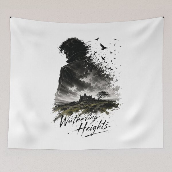 Item preview, Wuthering Heights Heathcliff Silhouette Gothic Dark Romance Ravens designed and sold by Fenay Designs.