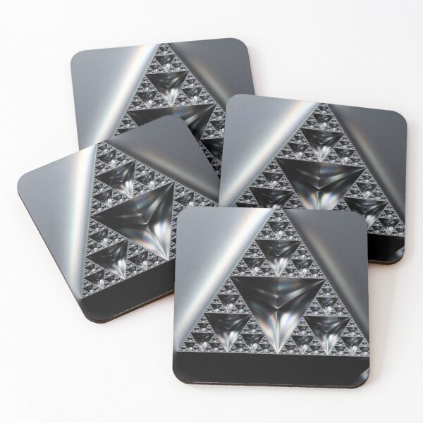 Item preview, Premium Metallic Fractal Triangle Geometric Design designed and sold by IntelliMindDesigns.