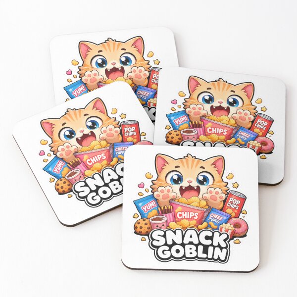 Item preview, Snack Goblin Funny Hungry Cat Meme Sticker designed and sold by MoodyMeows.