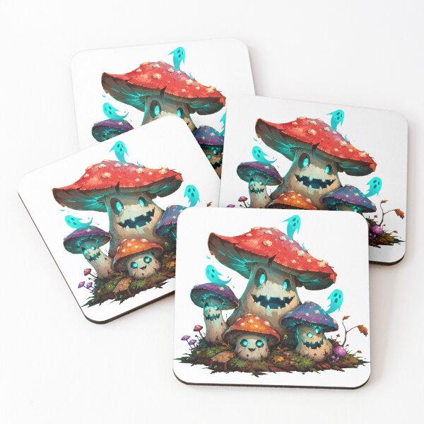 Item preview, Family of Ghost Mushrooms from the Enchanted Forest designed and sold by MarlicShop.