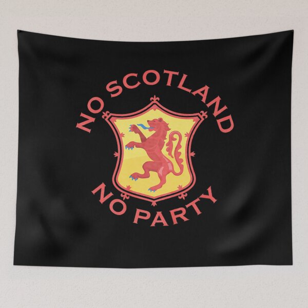 Item preview, No Scotland No Party Royal Lion Rampant Shield Fan designed and sold by Ali-printshop.