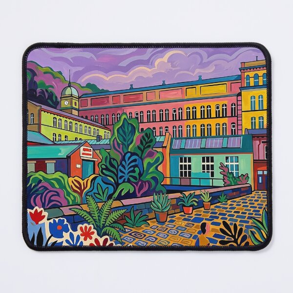Item preview, Asquith Bottom Mills Sowerby Bridge – Matisse Style Yorkshire Heritage Art designed and sold by ArtworkNorth.