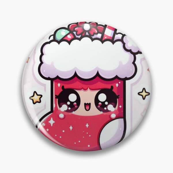 Artikelvorschau, Kawaii Weihnachtsstrumpf-Aufkleber entworfen und verkauft von PastelPawsArt.