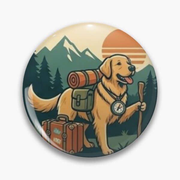 Item preview, The Dog Nomad Golden Retriever Hiking Travel Adventure designed and sold by thoughtswear.