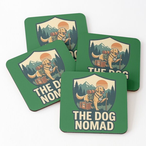 Item preview, The Dog Nomad Golden Retriever Hiking Travel Adventure designed and sold by thoughtswear.