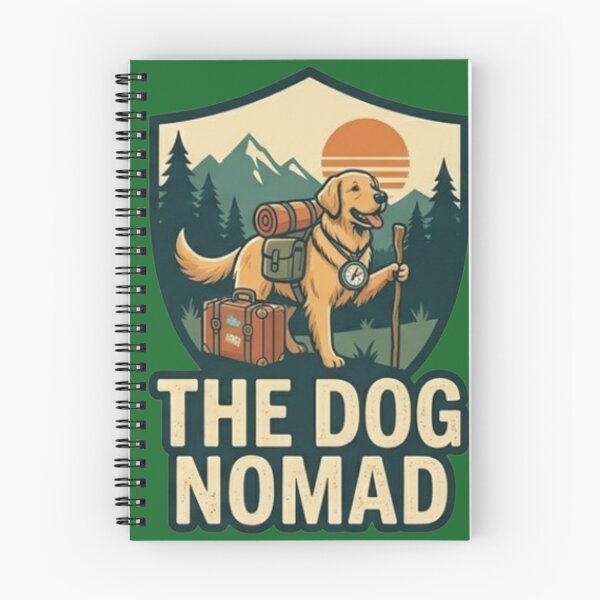 Item preview, The Dog Nomad Golden Retriever Hiking Travel Adventure designed and sold by thoughtswear.