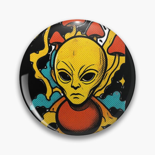 Item preview, Retro Comic Alien with Solid Red Mushrooms designed and sold by Ideniquo.
