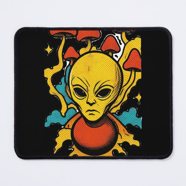 Item preview, Retro Comic Alien with Solid Red Mushrooms designed and sold by Ideniquo.