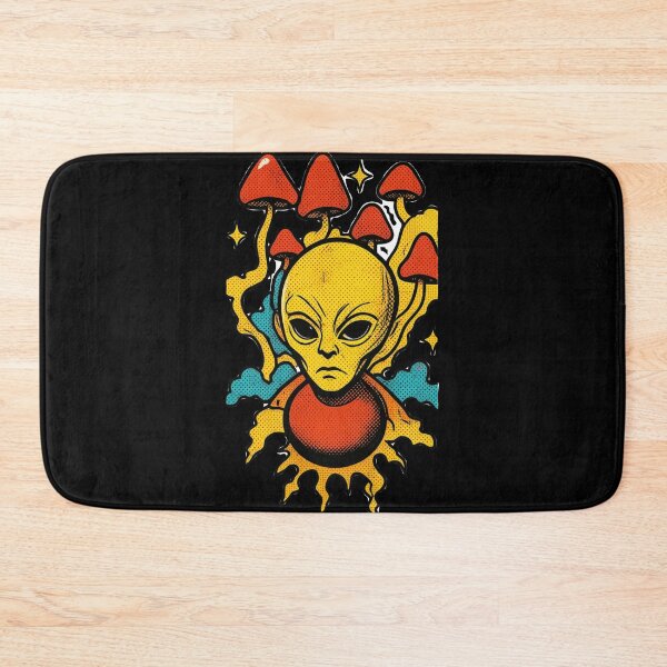 Item preview, Retro Comic Alien with Solid Red Mushrooms designed and sold by Ideniquo.