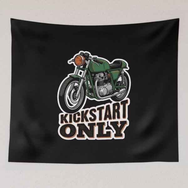 Item preview, Kickstart Only Retro Classic Naked Motorcycle Graphic Art designed and sold by EKHOAISTORE.