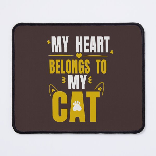 Item preview, My Heart Belongs To My Cat | Premium Cat Lover Typography Design designed and sold by HeartAndArtShop.