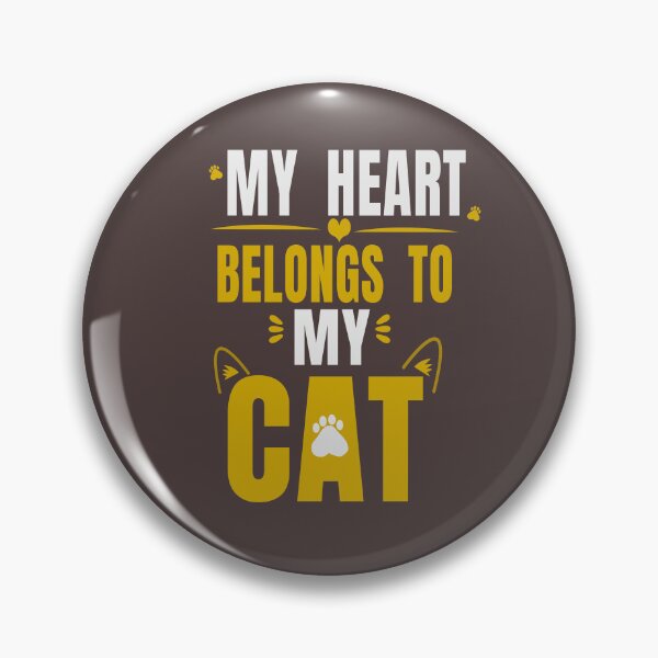 Item preview, My Heart Belongs To My Cat | Premium Cat Lover Typography Design designed and sold by HeartAndArtShop.