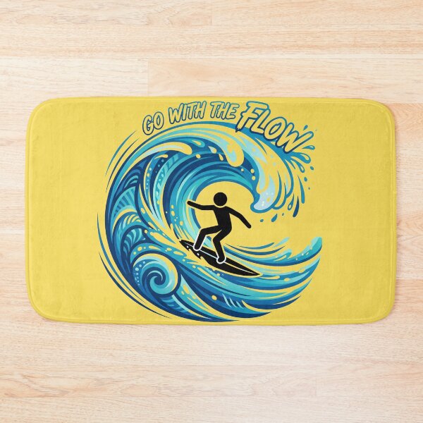 Item preview, Go With The Flow Stickman Surf T-Shirt | Minimal Surfing Vector Design designed and sold by Chroma Dreams .
