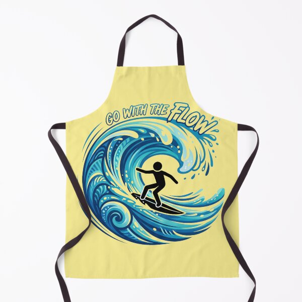 Item preview, Go With The Flow Stickman Surf T-Shirt | Minimal Surfing Vector Design designed and sold by Chroma Dreams .