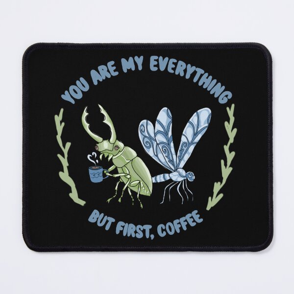 Item preview, Stag Beetle and Dragonfly: But First, Coffee designed and sold by LeshanArt.