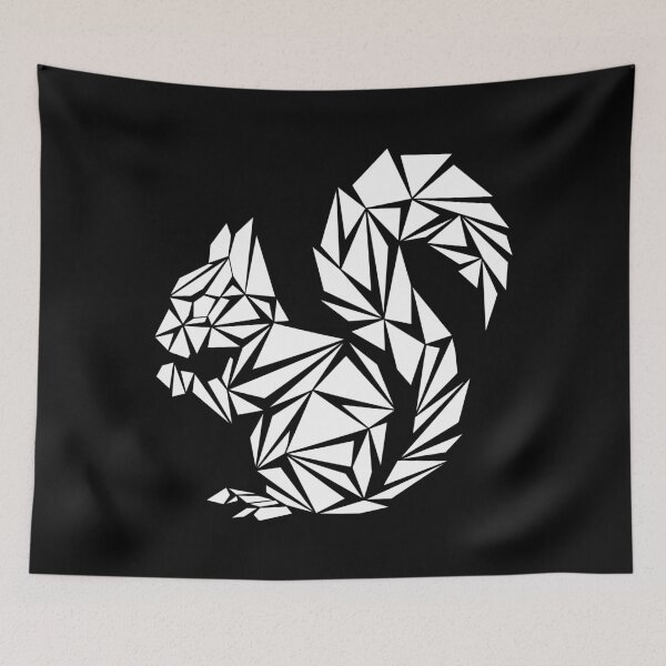 Item preview, White Geometric Squirrel designed and sold by Espyr.Art.