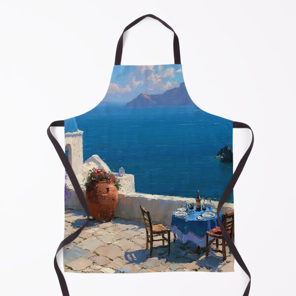 Item preview, Santorini Oia Terrace Blue Dome Impressionist Art designed and sold by daila70.