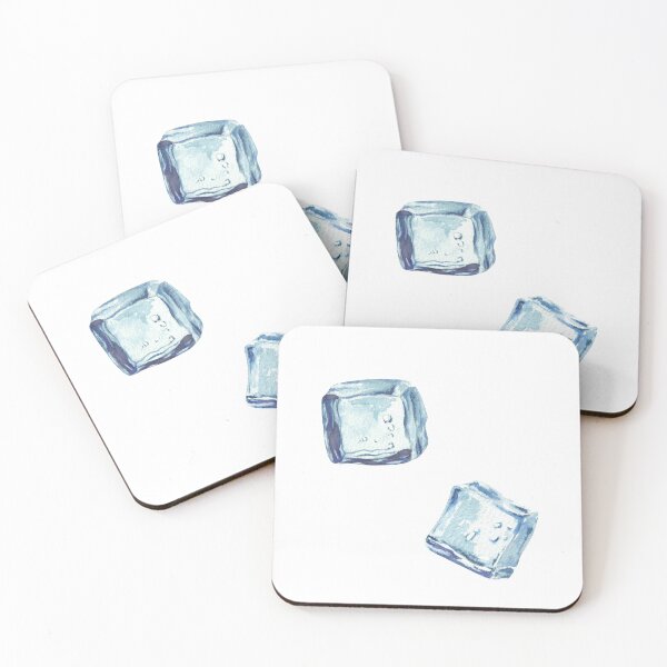 Item preview, Ice cubes watercolor hand painting. Realistic Blue square two piece of ice  designed and sold by BartolArt.