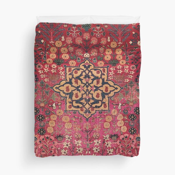 17th Century Persian Vase Carpet Print Duvet Cover